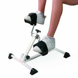 Portable Low Joint impact Fitness Rehabilitation Pedal Cycle Exerciser with variable Resistance for Leg and Arm Exercises, White